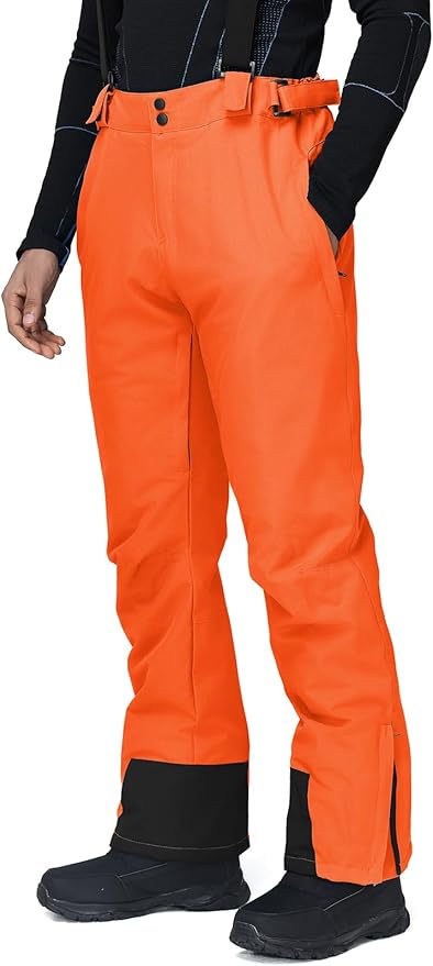 RIUIYELE Men's Ski Pants Insulated Snow Bibs Warm Winter Snowboard Bibs Overalls Waterproof Winterproof with Suspenders