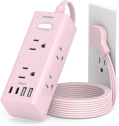 One Beat 5Ft Extension Cord with Multiple Outlets,Flat Plug Power Strip