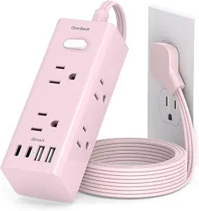 One Beat 5Ft Extension Cord with Multiple Outlets,Flat Plug Power Strip