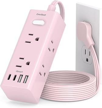 One Beat 5Ft Extension Cord with Multiple Outlets,Flat Plug Power Strip