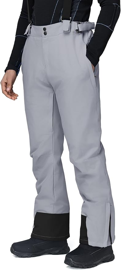 RIUIYELE Men's Ski Pants Insulated Snow Bibs Warm Winter Snowboard Bibs Overalls Waterproof Winterproof with Suspenders