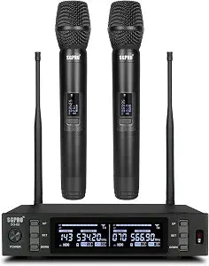SGPRO SG-82HH Dual Handheld Wireless Microphone System, 520-590 MHz