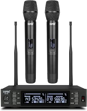 SGPRO SG-82HH Dual Handheld Wireless Microphone System, 520-590 MHz