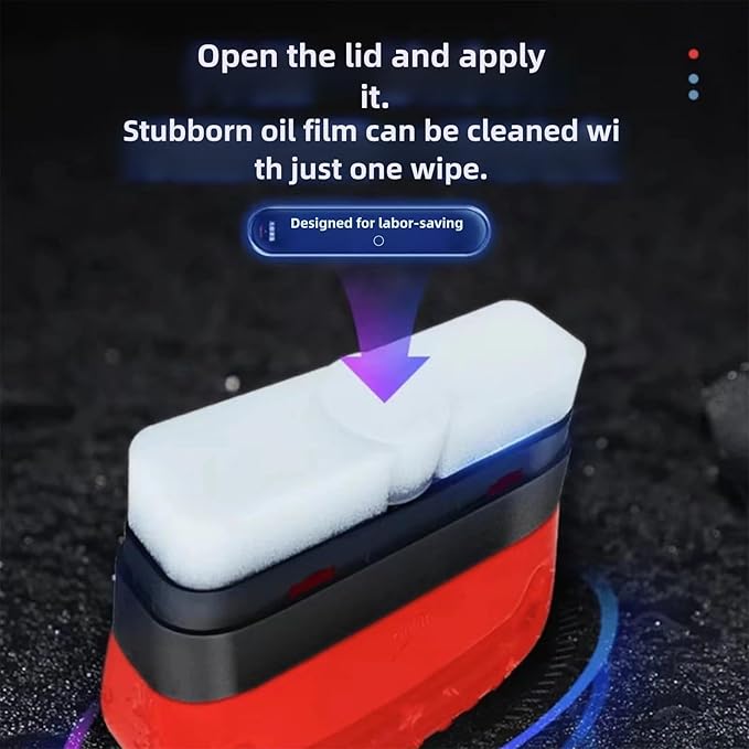 effective clean dual-sided automotive oil film cleaning brush for car windows, compact and portable with ergonomic handle, versatile use for glass cleaning board