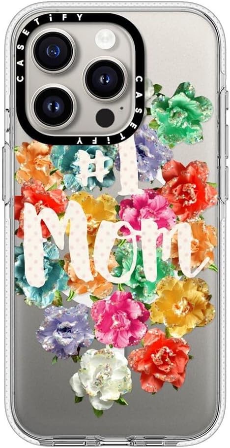 CASETiFY Clear iPhone 15 Pro Case [Not Yellowing / 6.6 ft. 3X Military Grade Drop Protection/Compatible with Magsafe] - #1 Mom - Clear