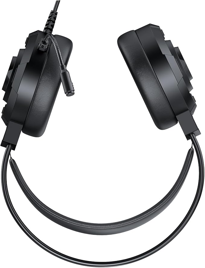 Gaming Headset Lightweight, USB Wired Over Ear Headphones, 50mm Drivers Headset with 7.1 Surround Sound & RGB Lighting