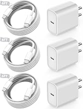 Fast USB C Charger Block,3Pack Long 6FT USBC to USBC Cable iPad Cord 20W iPhone 17 Pro Max Charger Travel Plug Fast Charging for iPhone 17/17 Air/17 Pro/16/16e/16 Pro/16Plus/15/15Pro/Pro Max/Plus,iPad - Image 1