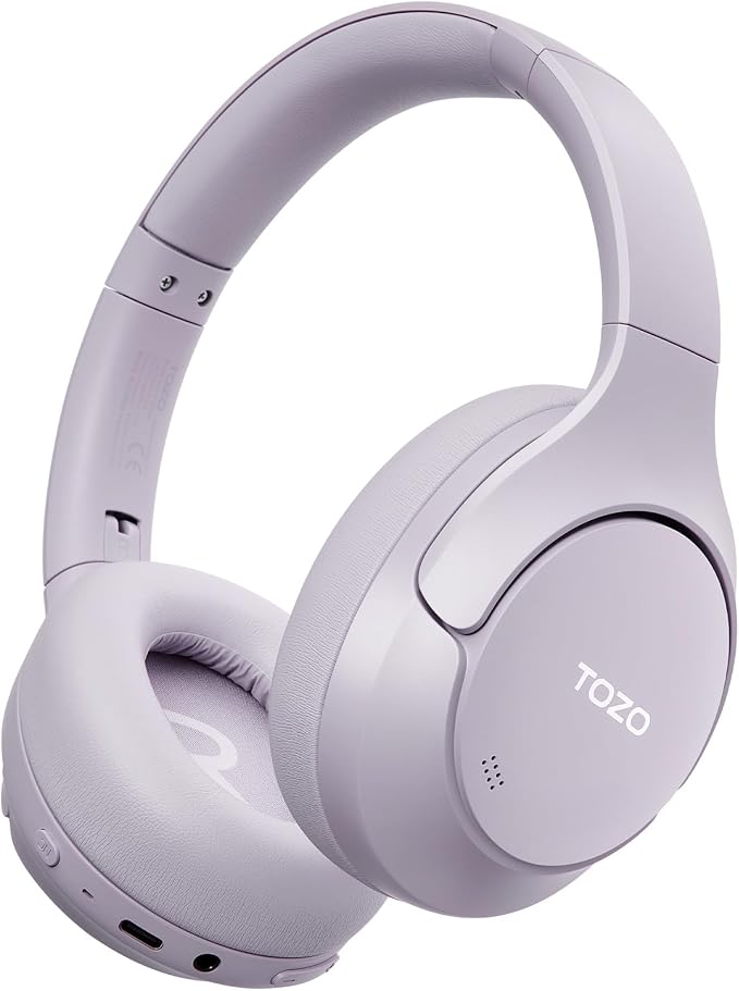 TOZO HT3 Hybrid Noise Cancelling Wireless Headphones, 90H Over Ear Headset