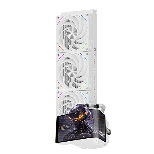 Thermalright Wonder Vision 360 Turbo ARGB White AIO CPU Cooling,CPU Water Cooler System,6.67inch Curved Screen with 2400x1080 Resolution,for AM4/AM5,LGA1851/1700,7:3 Visual Scale Screen Ratio for 3D
