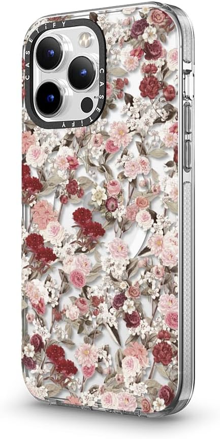 CASETiFY Clear iPhone 13 Pro Max Case [Not Yellowing / 6.6 ft. 3X Military Grade Drop Protection/Compatible with Magsafe] - Vintage Flower Monday - Clear