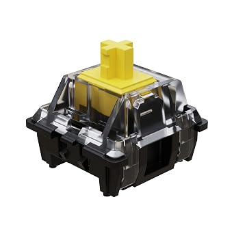 Gateron KS-15 Optical Switches for MX Mechanical Gaming Keyboard | 35g Force | Linear | Clear Top RGB Switches for Backlit Keyboard | (65 PCS, Yellow)