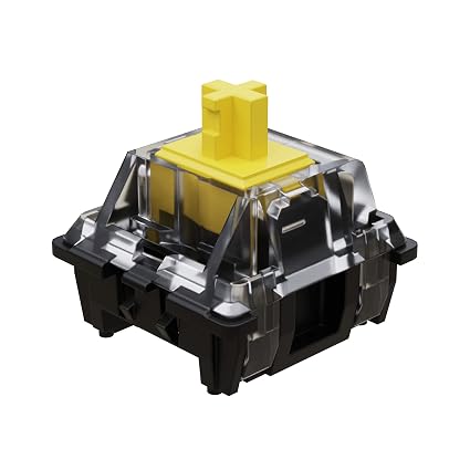 Gateron KS-15 Optical Switches for MX Mechanical Gaming Keyboard | 35g Force | Linear | Clear Top RGB Switches for Backlit Keyboard | (65 PCS, Yellow)