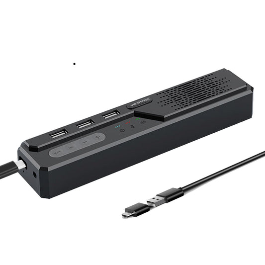 3 in 1 USB Computer Speaker with Microphone, PC Laptop Desktop Conference Speaker with Mic for Smart Home Office and Online Study，360 Degree Enhanced (4-Vintage Type-c)
