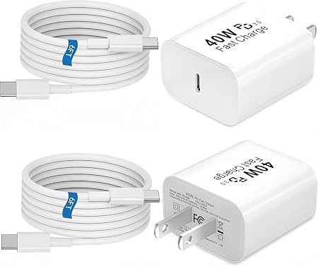 Type C Charger Fast Charging 40W for iPhone 17 16 15 Air Pro Max, USB C Charger Block with 6FT Cable for iPhone 17/17 Plus/17 Pro Max/16 Plus/16 Pro Max/15 Max/iPad Pro, USBC Charger Wall Plug