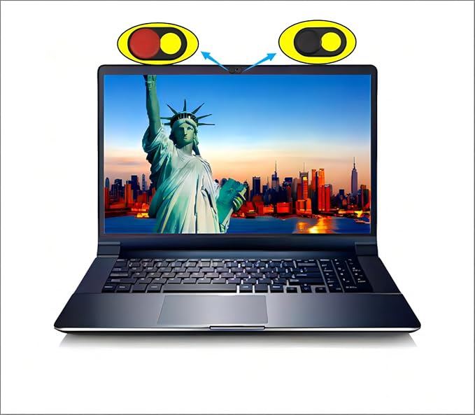 Ultra-thin laptop camera cover slider[2-Pack], suitable for iPhone, iPad, MacBook Pro, desktop computers, phone, and PC accessories camera blocker slider, excellent privacy protection - Black Red