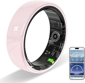 Ceramic Smart Ring for Women,Fitness Tracker with Sleep Monitor