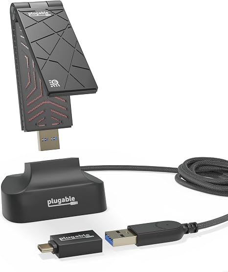 Plugable WiFi 6 USB WiFi Adapter for Desktop PC & Laptops