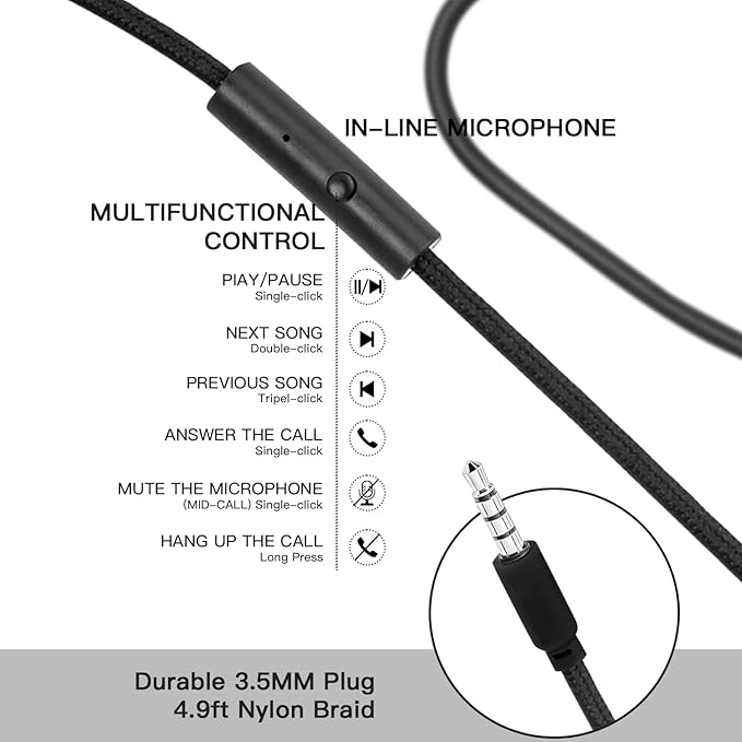 Olyre Kids Foldable Headphones, Toddler Headphones with Cord for School Plane Travel, Lightweight Stereo Wired Children Earphones with HD Mic for Boys Girls for Computer Cellphone Tablet - Black