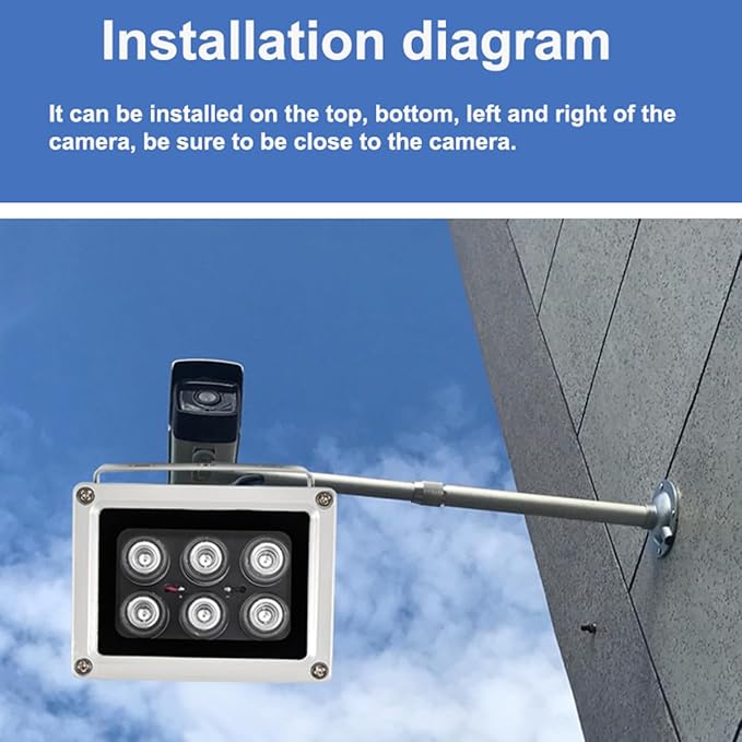 Night Vision IR Illuminators 940nm Invisible 6-LEDs Infrared Light IP65 Water-Resistant Outdoor Floodlight for Security Cameras (940nm IR, 90° Angle for 4mm Lens)