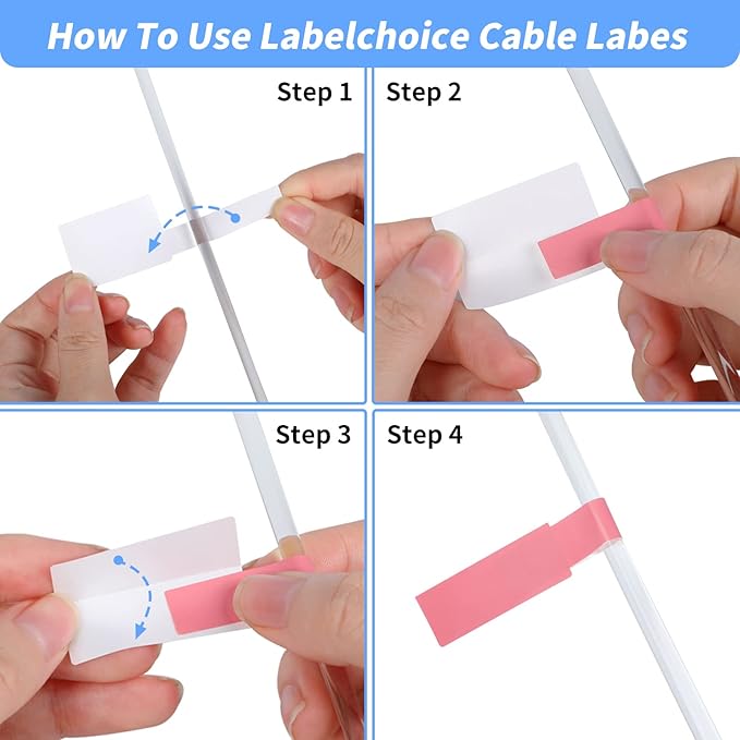 540 Cable Labels Management, Waterproof and Durable, 9 Colors & 2 Sheets, Cord Organizer Tags for Electronics, Charger Cable Organizer, Ethernet, Wire Markers