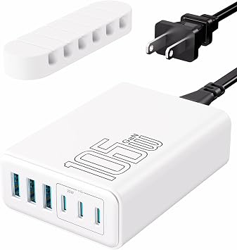 105W USB C Charger Block, 6-Port GaN Desktop Charger USB C Charging Station - Image 2