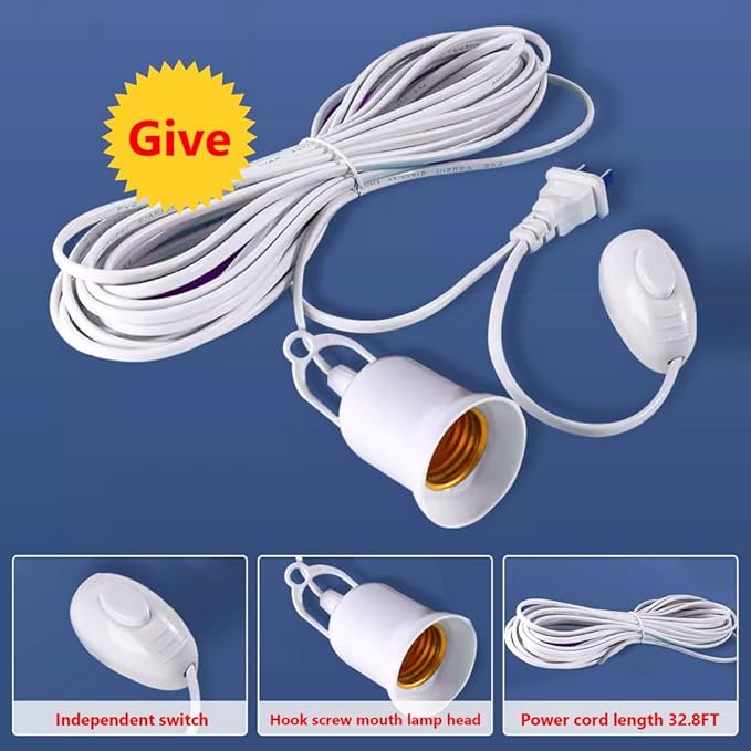LED Garage Light with Wireless Camera, 2 in 1 Adjustable Floodlight Security Camera with Smart AI Human Detection E26 Socket with Plug and 32.8ft Cord,Motion Sensor,Two-Way Audio,Color Night Vision