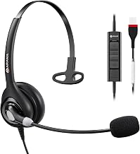 Arama USB Headset with Microphone (A600MONO) – Noise Cancelling, Inline Volume & Mute Control, USB-A & USB-C Compatible for Computer, Laptop, Mac, Zoom, Teams, Skype - Image 1