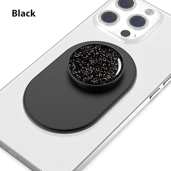 Magnetic Phone Grip for MagSafe, Phone Ring Holder Finger Kickstand Wireless Charging Compatible, Magnet Phone Rings Gripper Stand for iPhone Mag-Safe Accessories - Sky Sparkle Black