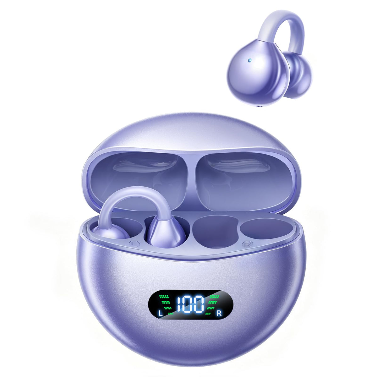 Clip-On Earbuds M79 Open Ear Ear Buds Wireless Headphones(Purple)