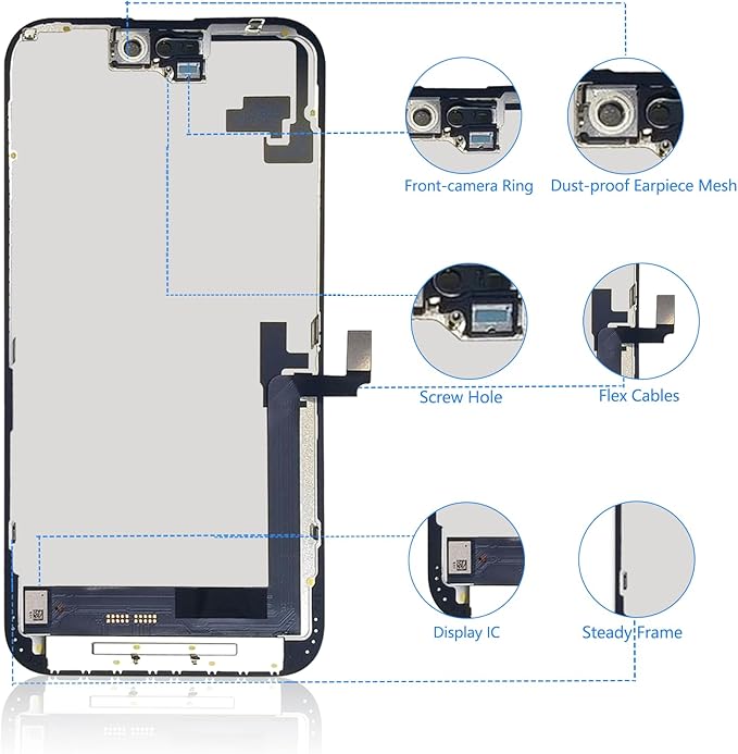 for iPhone 16 Plus Screen Replacement, 6.7 inch LCD Display 3D Touch Full HD Digitizer Frame Assembly, Compatible with A3290, A3082, A3289, A3291 Models, Repair Kit + Screen Tempered Protector