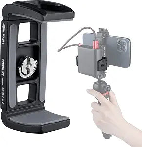Power Bank Clamp Phone Tripod Mount w 1/4" Screw Cold Shoe Mount