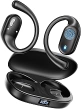 Eigsupia Open Ear Headphones, Bluetooth Headphones 5.3 Sports with Smart Digital Display, 36H Playtime, IP54 Waterproof, Wireless Earbuds Lightweight Design Fit Cycling, Running, Workout (Black) - Image 1