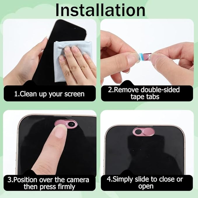 3Pcs Laptop Camera Cover Pink 0.04 Inch Ultra Thin Webcam Cover Slide Metal for Mini PC Phone Laptop Desktop Tablet Aluminum Durable Phone Privacy Protectors for Home Office Travel Use