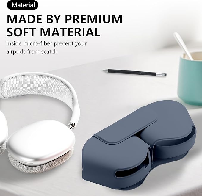 Maxjoy for Apple Airpods Max Smart Case Cover, Soft PU Leather Protective Cover Accessories for Airpod Max with Sleep Mode, Anti-Dust Travel Carrying Case for Airpods Pro Max Headphones
