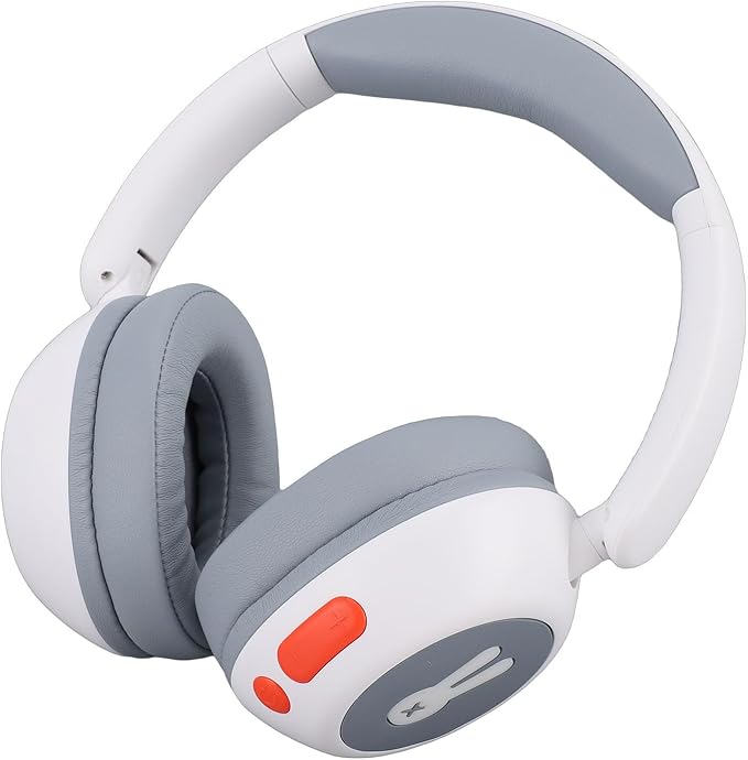 Kids Bluetooth Headphones, Wireless Headset with Volume Limit 85dB, 25H Playtime and LED Lights, Foldable Comfortable Design, Ideal for Children Teens Travel (White)