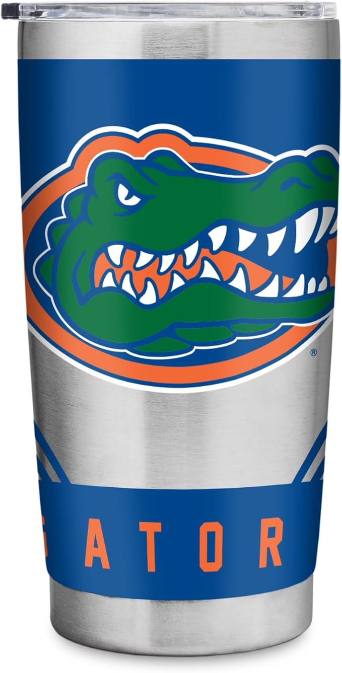Rico Industries NCAA 20oz Stainless Steel Tumbler with Lid - Great For Coffee, Tea, Water or Cocktails