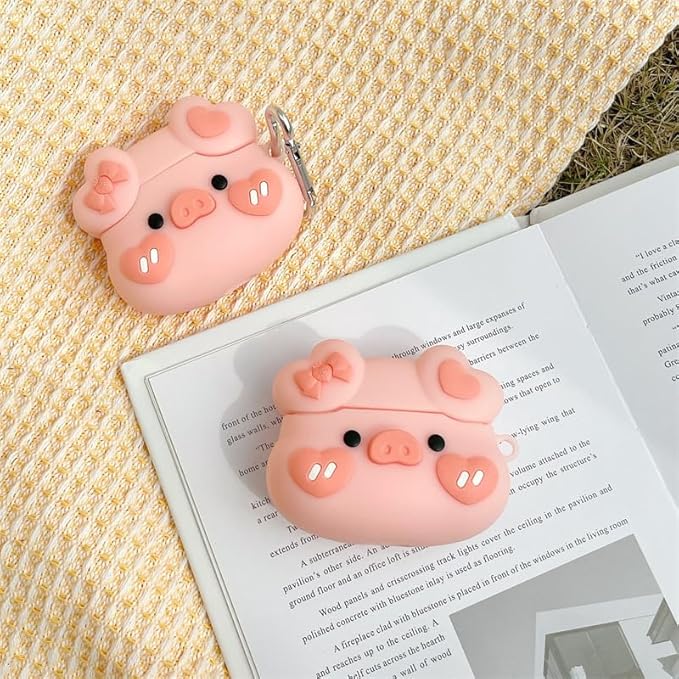 Compatible with Airpods Pro 2nd Generation Case 2022, Cute AirPods Pro 2 Case Cartoon, Kawaii Soft Silicone Protective Cover for New Airpods Pro2 for Men Women (Pink Pig1)