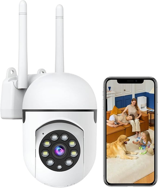 1080P Security Camera Wired, Baby Monitor with 360° Pan/Tilt, 2-Way Audio, Color Night Vision, AI Detection, SD/Cloud Storage, 2.4G/5GHz WiFi Home Surveillance Cam, Compatible with Alexa