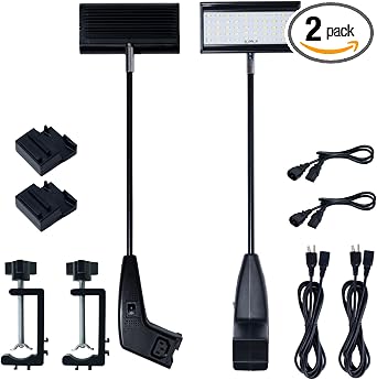 Trade Show Display LED Lights,Connectable Exhibit Arm Lighting with Clamps,Mounting Brackets,Power Cables,Connect Cables (Black, Standard)