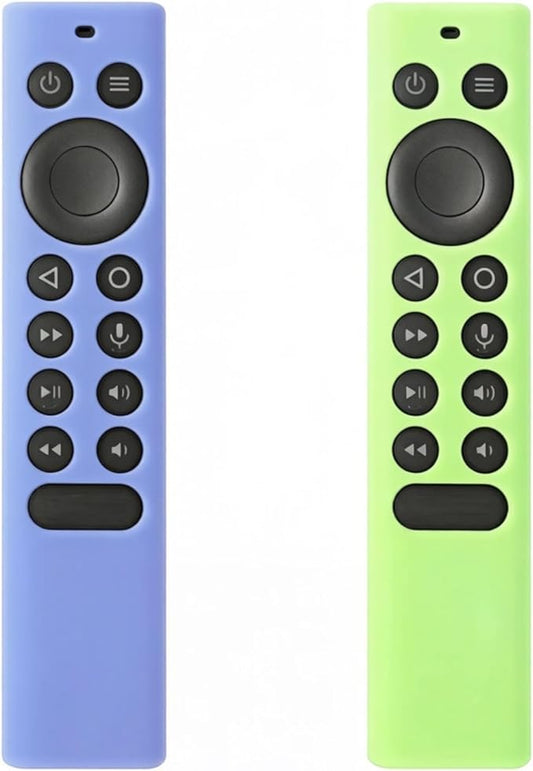 [2 Pack] Glowing Silicone Remote Cover for NVIDIA Shield TV Pro/4K HDR Remote Controller with Loop Protective - Blue and Green