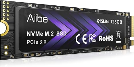 Aiibe 128GB NVMe M.2 SSD Internal Solid State Drive NVMe PCIe 3.0 128GB SSD Read Speeds Up to 1100MB/s for Laptop