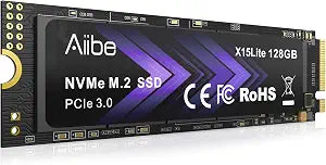 Aiibe 128GB NVMe M.2 SSD Internal Solid State Drive NVMe PCIe 3.0 128GB SSD Read Speeds Up to 1100MB/s for Laptop