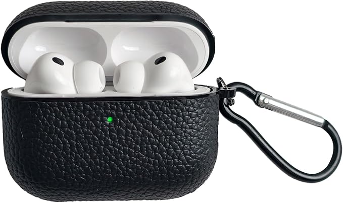 for Leather AirPods Pro 3 Case 2025|Cute Hard Air Pods Pro 3 Case (Model A2700/A2931)|with Keychain|Retro iPod Airpod 3 Pro Cases for Man Women(Black)