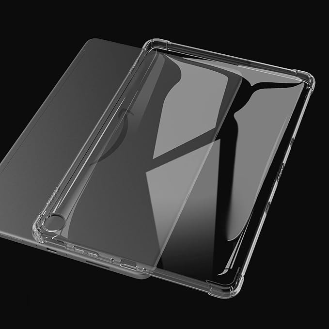 Dteck for Amazon Fire Max 11 Clear Tablet Cover 11" (13th Generation) 2023 Release, Durable Soft Silicone Transparent Back Cover with 1 Stylus Pen, Lightweight Slim Fit Thin TPU Rubber Case, Clear