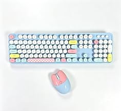 Wireless Keyboard and Mouse, 104 Keys Full Size Typewriters Blue - Image 1