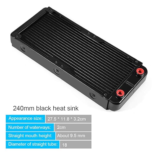 DIY 240mm Water Cooling Kit, DIY 240mm Cooler CPU/GPU Block Pump Reservoir with LED Fan Heat Sink Computer Water Cooling Connectors Kit, Liquid CPU Cooler Kit