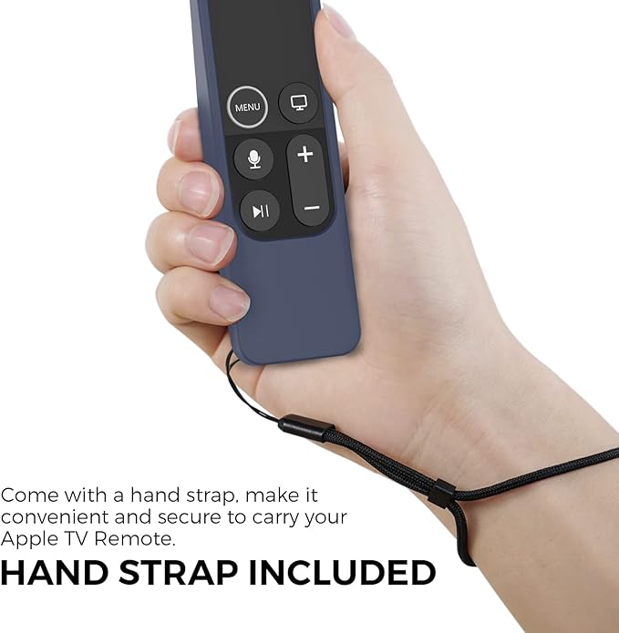 AhaStyle Protective Case for Apple TV Siri Remote [1st Gen] with AirTag Holder, Anti Slip Silicone Cover Compatible with 2016 Apple TV HD and 2017 Apple TV 4K [1st Generation] (Midnight Blue)
