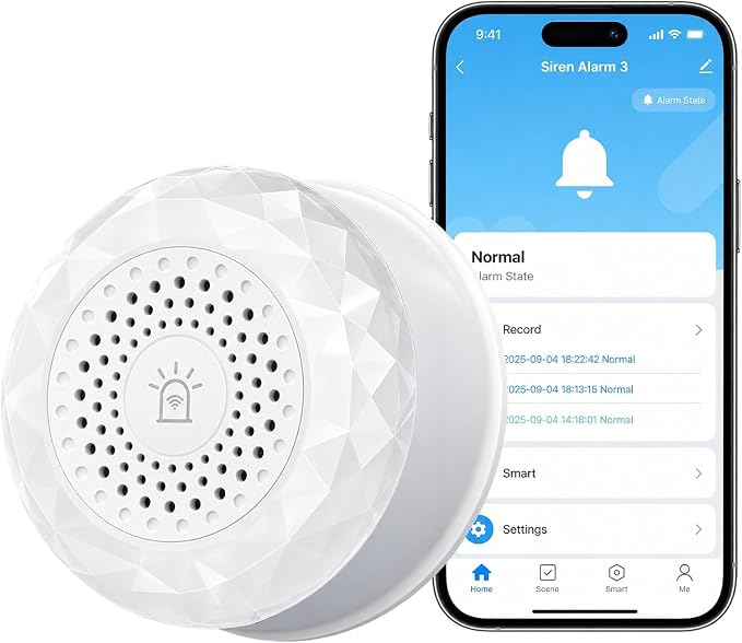 WiFi Smart Siren Alarm: Wireless Siren Sounder, 105dB Sound & Voice Alerts