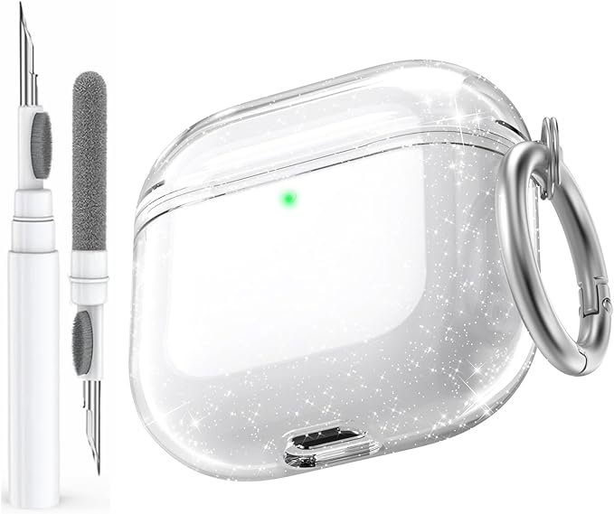 AhaStyle Clear Airpods 4 Case Cover with Cleaning Kit [Anti-Yellowing] Soft TPU Protective Covers Skin Designed for Apple AirPods 4th Generation 2024 Support USB-C Charging Case and Wireless Charging