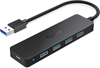 Aceele 4-Port USB 3.0 Hub, Ultra-Slim USB Hub with USB-C Powered Port[Charging/Monitor Not Supported], USB Port for MacBook, Mac Pro, iMac, Mac mini, XPS, PC, Laptop, Flash Drive, Mobile HDD - Image 1
